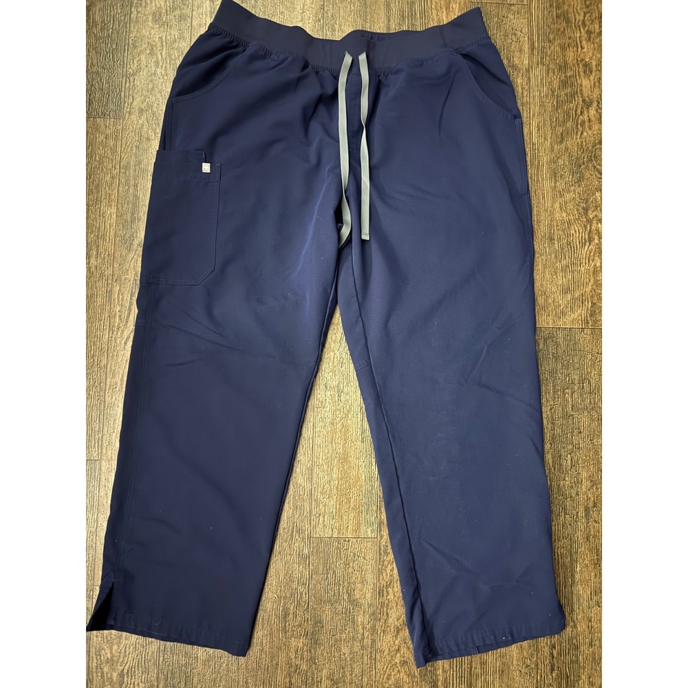 FIGS Women's Navy Blue Scrub Pants Drawstring Cropped Healthcare Medical 3X